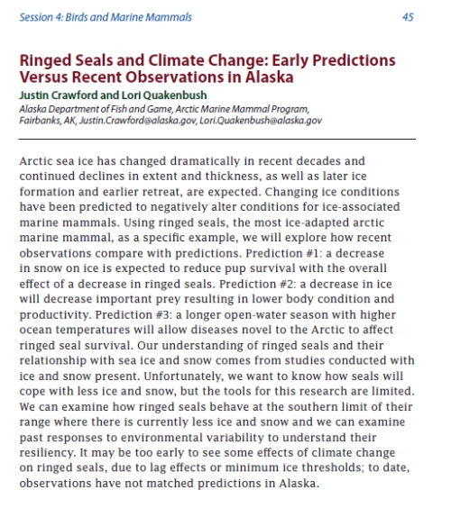 Crawford and Quakenbush_Wakefield Abstract_2013 Ringed Seal_predictions not met