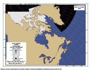 Sea ice extent Canada 2014 Nov 13 CIS