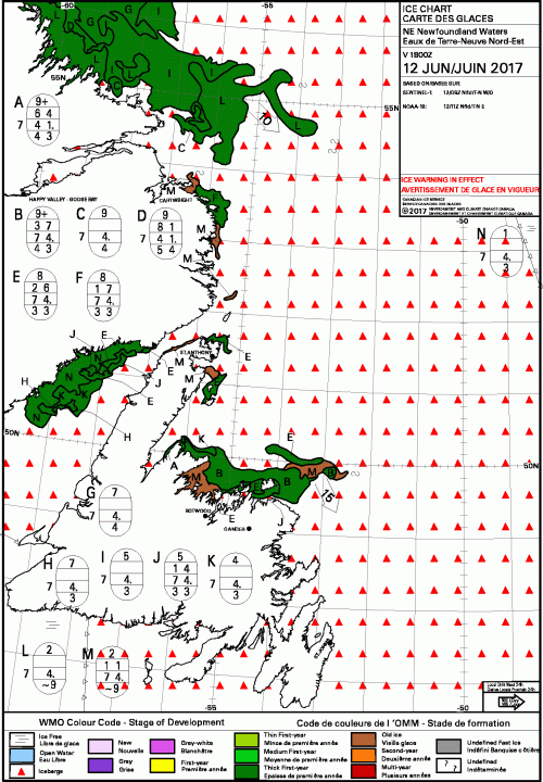Newfoundland East daily ice stage of development 2017_June 12 CIS