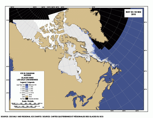 Sea ice Canada 2018 May 3