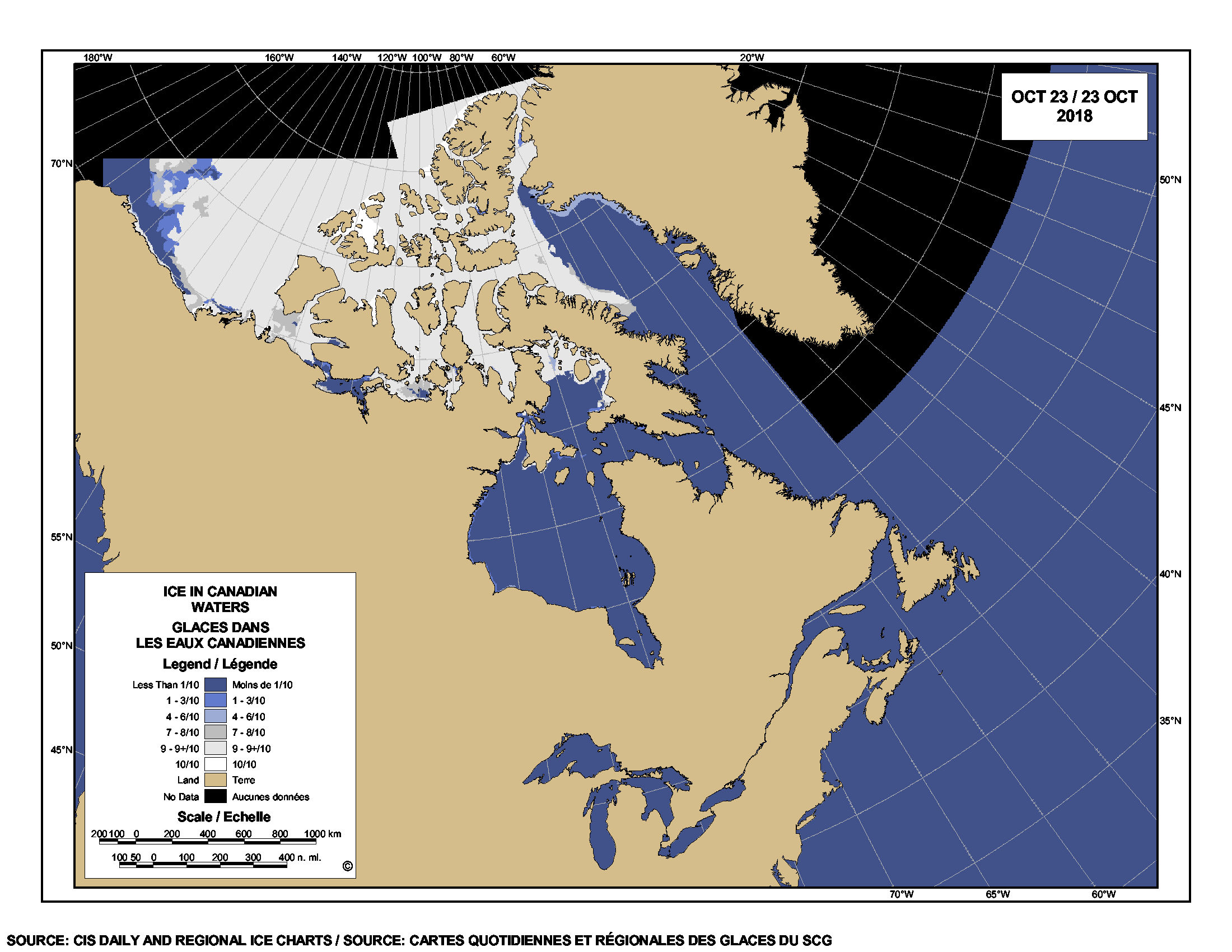 Sea ice Canada 2018 Oct 23