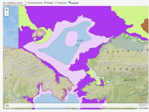 Chukchi Sea ice stage of development 8 Dec 2019 Alaska Sea Ice program
