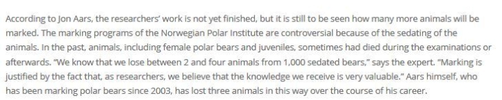 Svalbard TEXT 2 polar bear male dies during marking research_11 Sept 2020